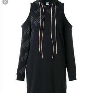 🆕 PUMA Hooded Cold Shoulder Sweatshirt Dress